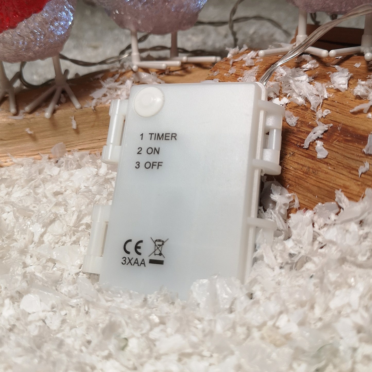 Set of 5 Christmas Acrylic Festive Light Up Robins 10cm Tall Indoor or Outdoor use