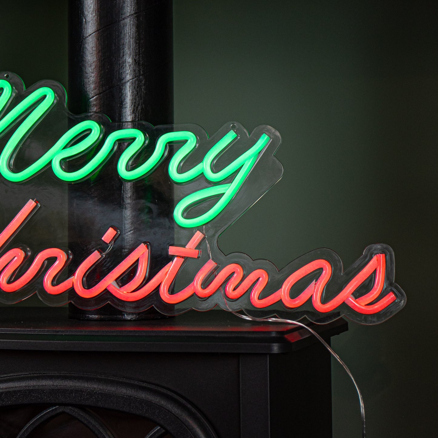 50cm Light up Merry Christmas Neon Flex Sign in Green and Red