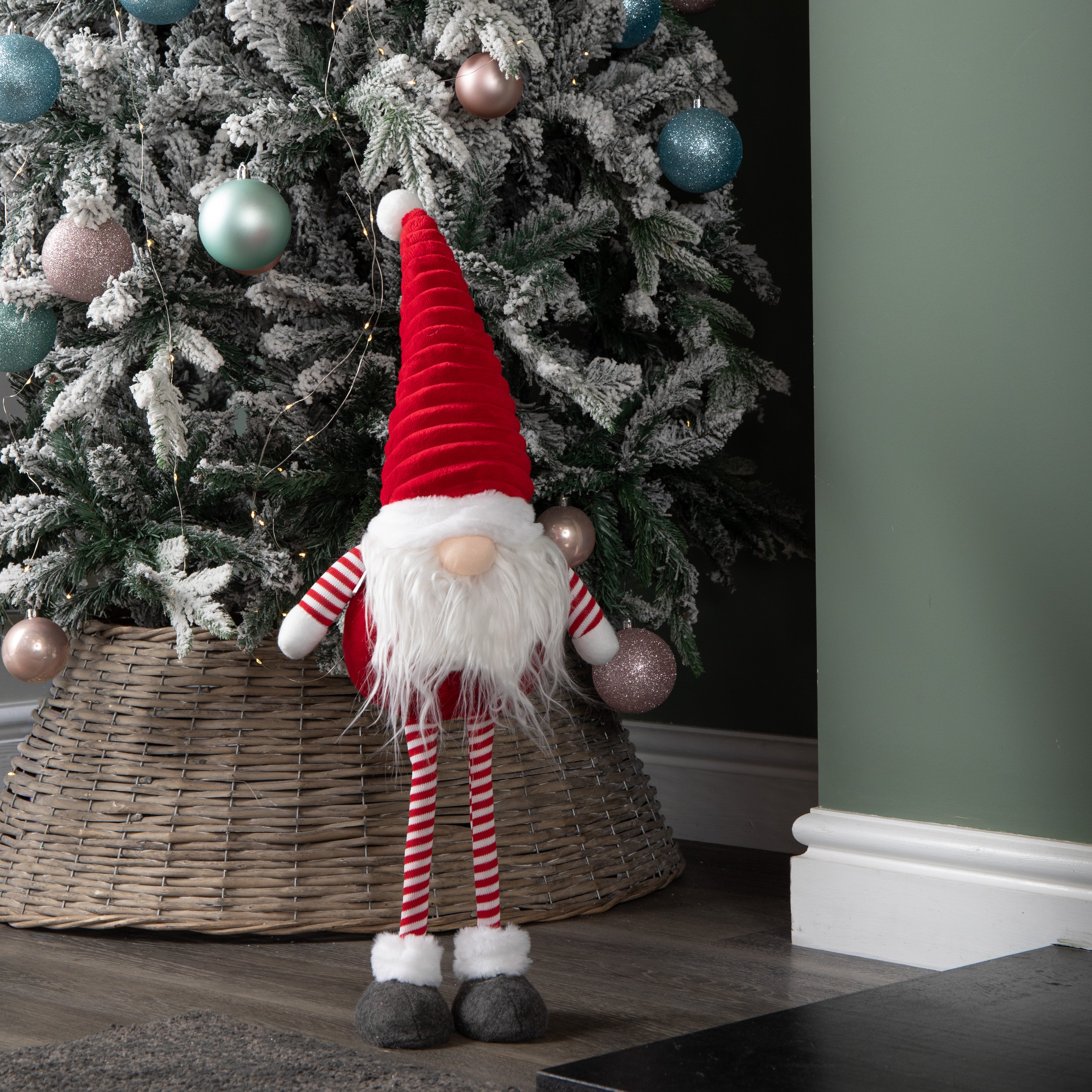 67cm Standing Plush Christmas Gonk with Grooved Hat in Red