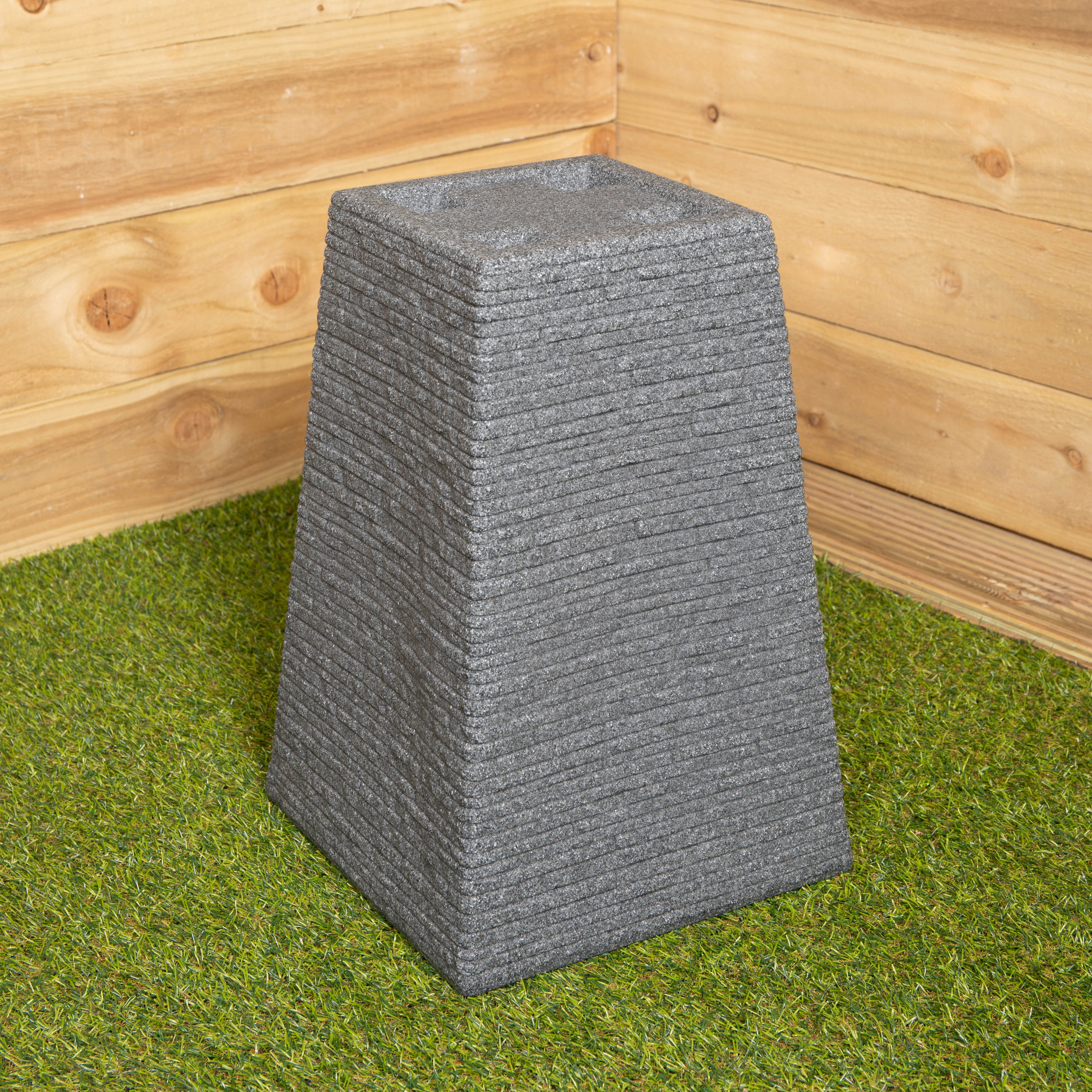 45cm Tall Plastic Ash Grey Slate Effect Garden Patio Trough