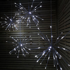 Set Of 4 45cm Sparkle Christmas Ball with Twinkling Cool White LEDs