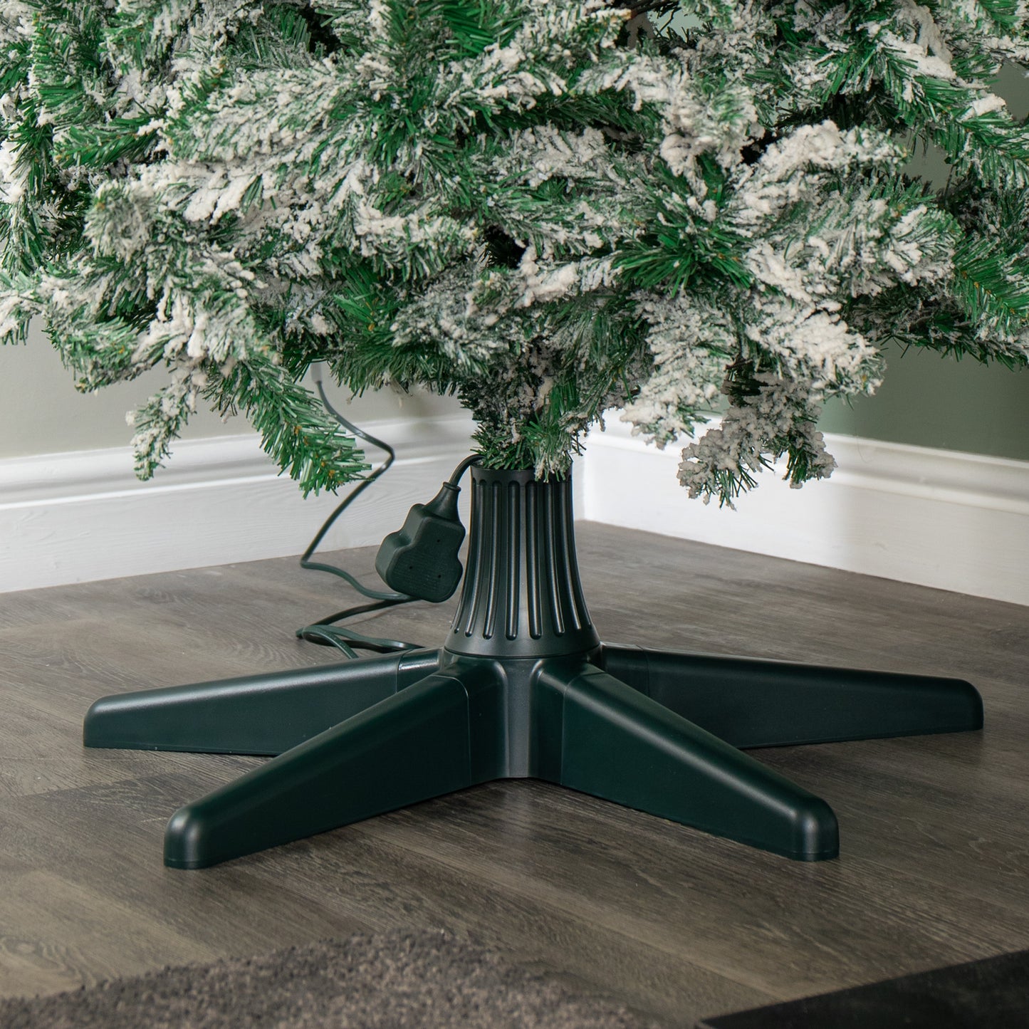20cm x 65cm Green Rotating Christmas Tree Stand for 2.4m Max Tree Height