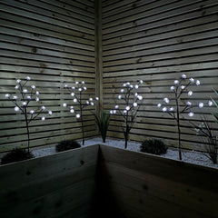 Set of 4 60cm Light up Lotus Christmas Path Lights with 64 White LEDs
