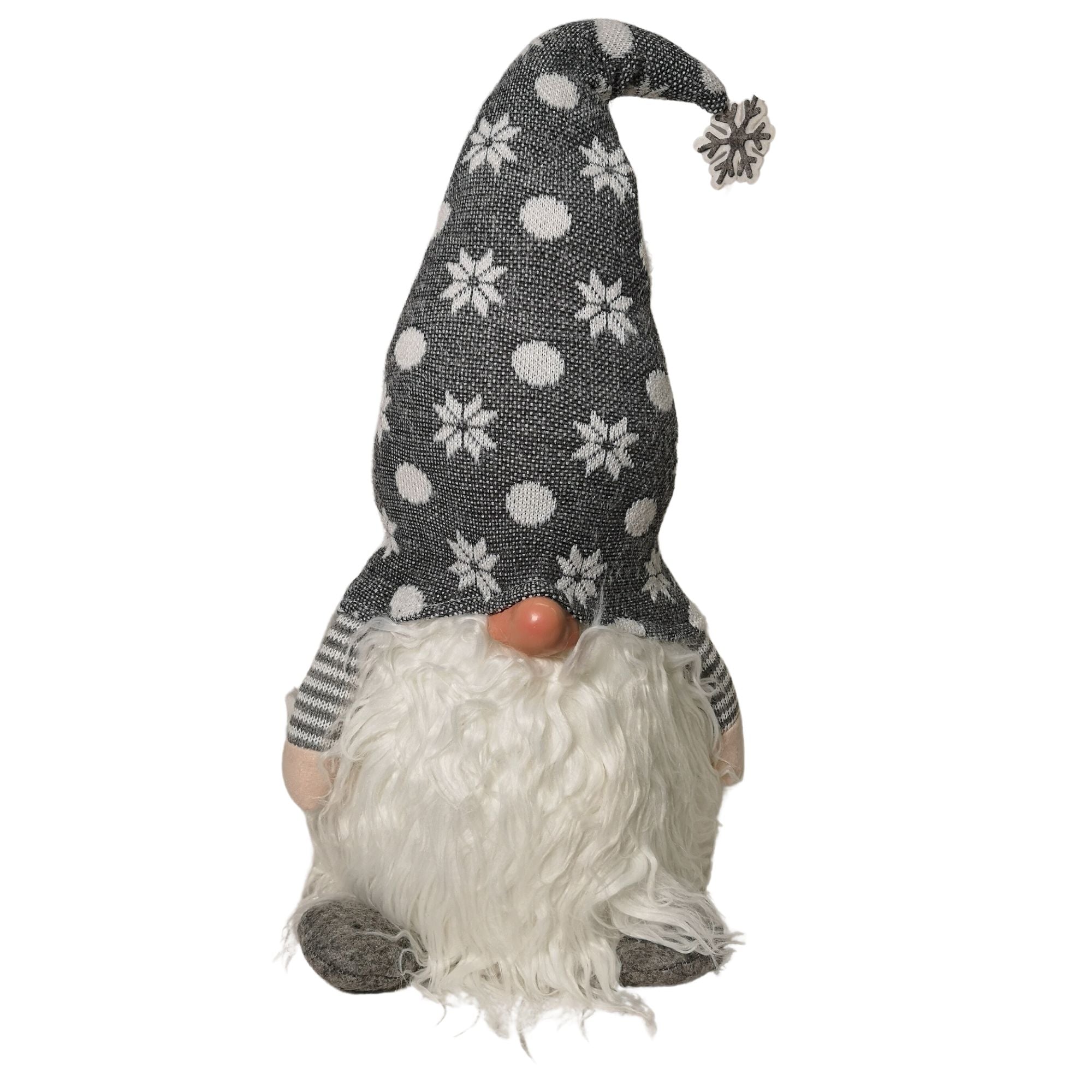 56cm Battery Operated Light up Christmas Standing Gonk Decoration in Grey