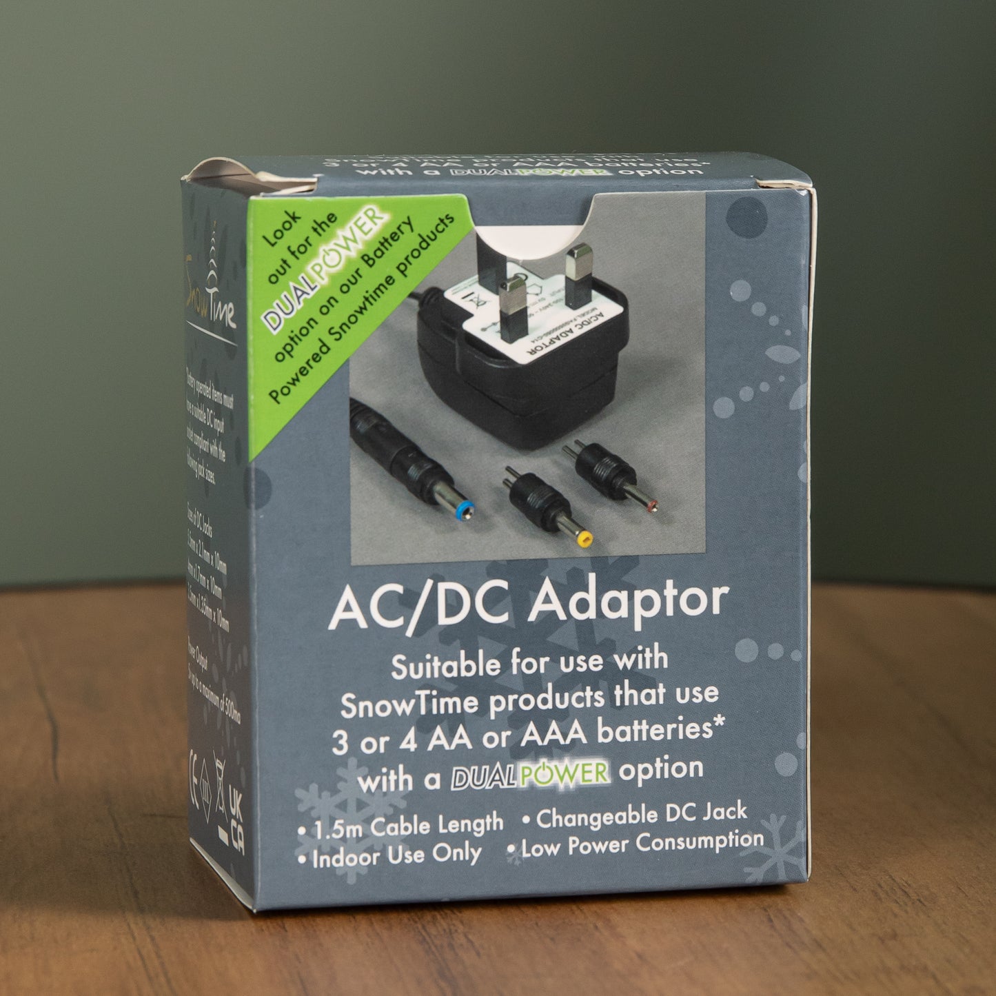 1.5m AC/DC Mains Power Adaptor Cable for Snowtime Christmas Water Spinners