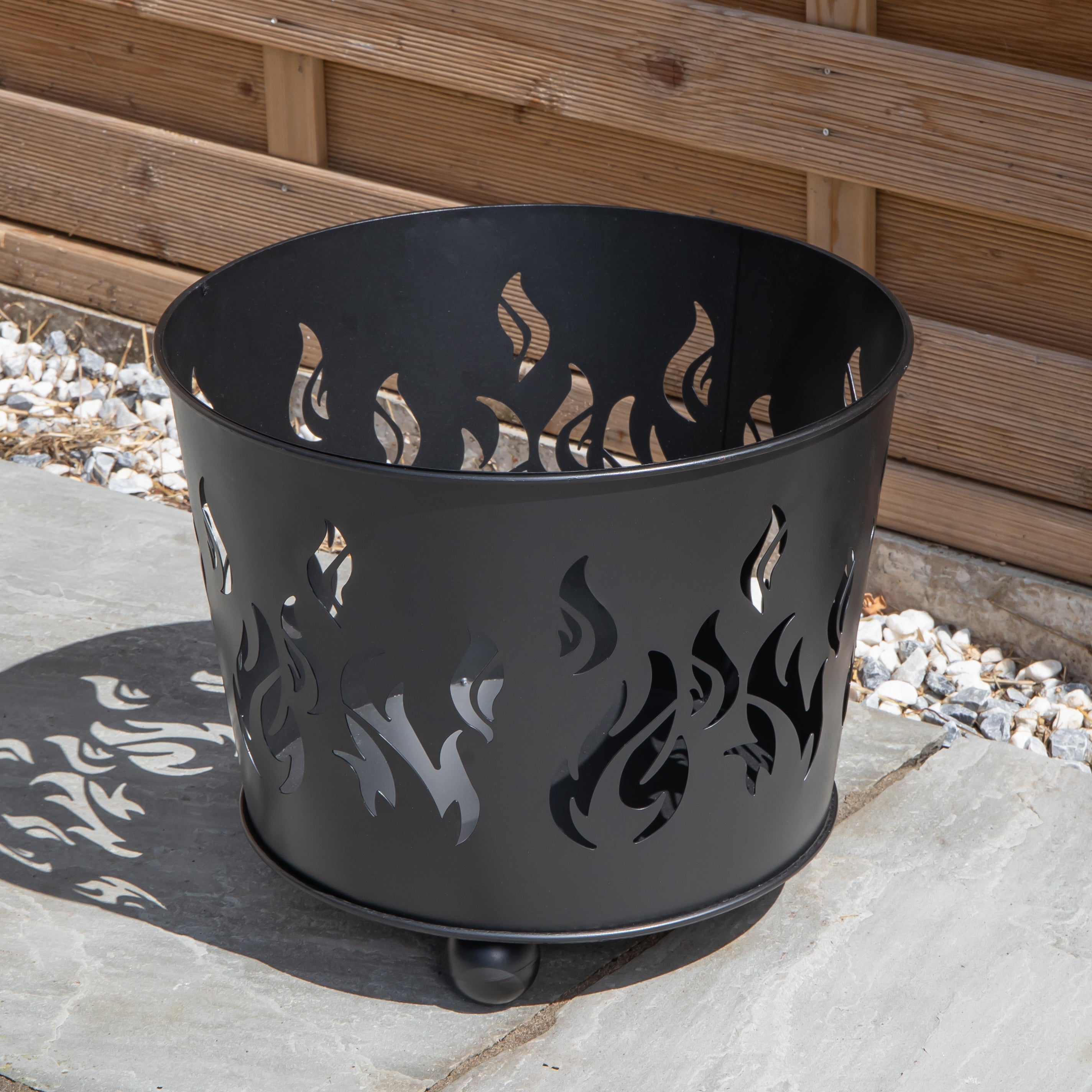 32cm Black Steel Fuego Outdoor Garden Firebasket