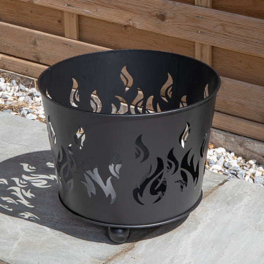 32cm Black Steel Fuego Outdoor Garden Firebasket