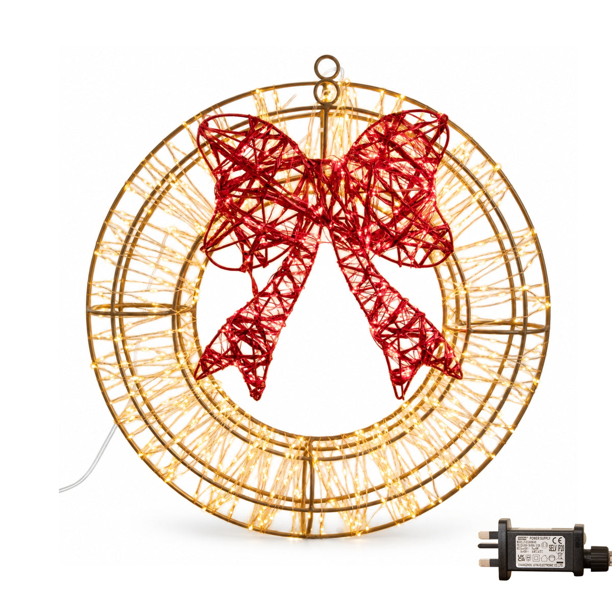 38cm Galaxy Light Up Christmas Wreath with 960 LEDs & Timer