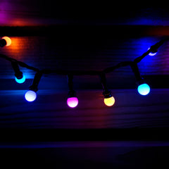 3.75M 150 LED Frosted Berry Christmas Cap Lights in Rainbow with Timer Indoor or Outdoor