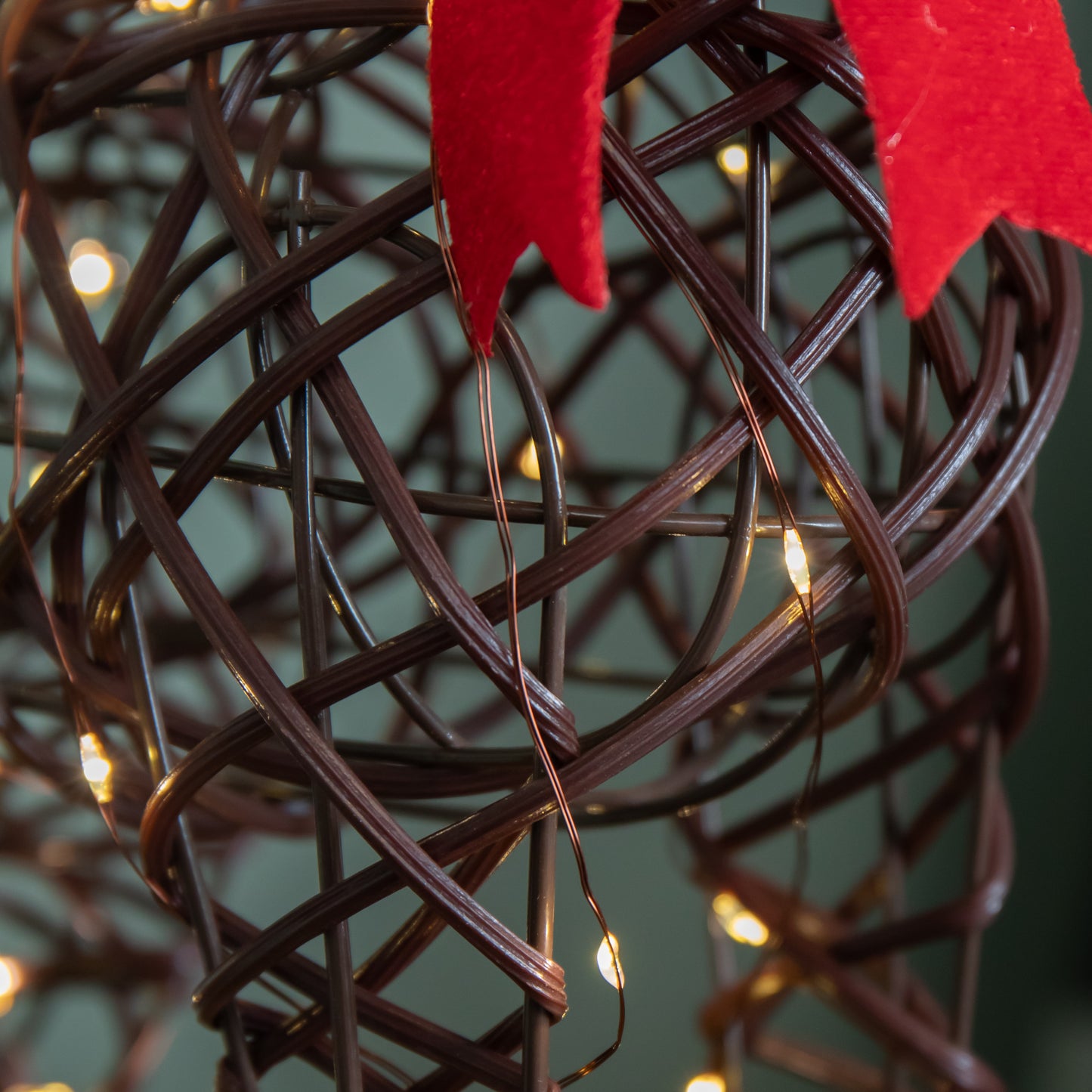 40cm Battery Operated Light up Christmas Reindeer with Red Bow & 30 Warm White LEDs