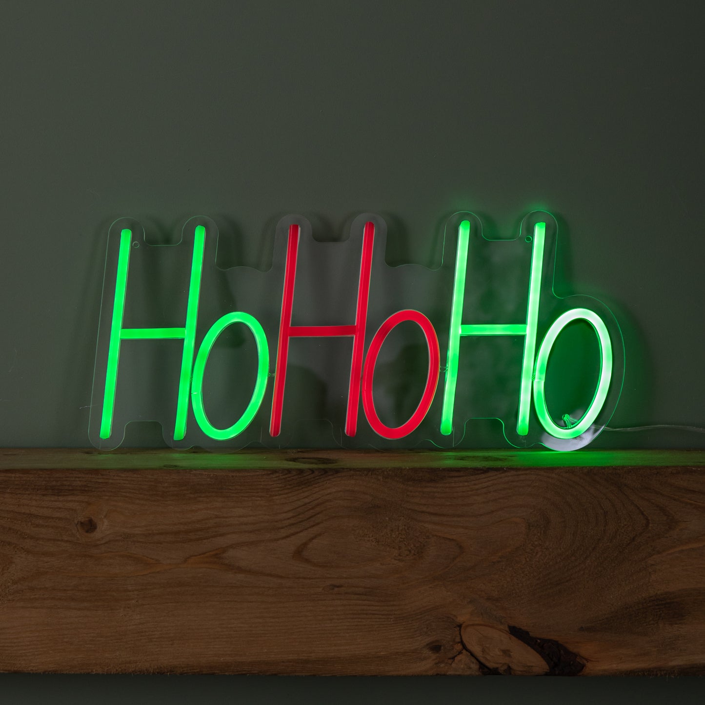 40cm x 18cm Light up Ho Ho Ho Christmas Neon Flex Hanging Sign