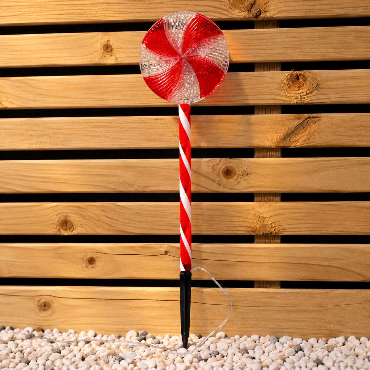 Set of 3 Light Up Lollipop Christmas Path Lights with 36 LEDs