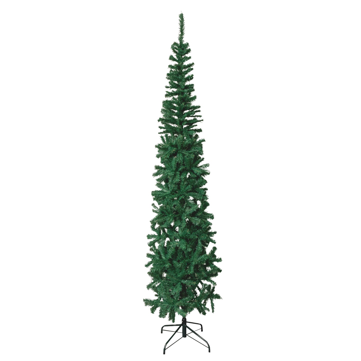 7.5ft (2.2m) Green Spruce Pencil Pine Christmas Tree with Metal Stand