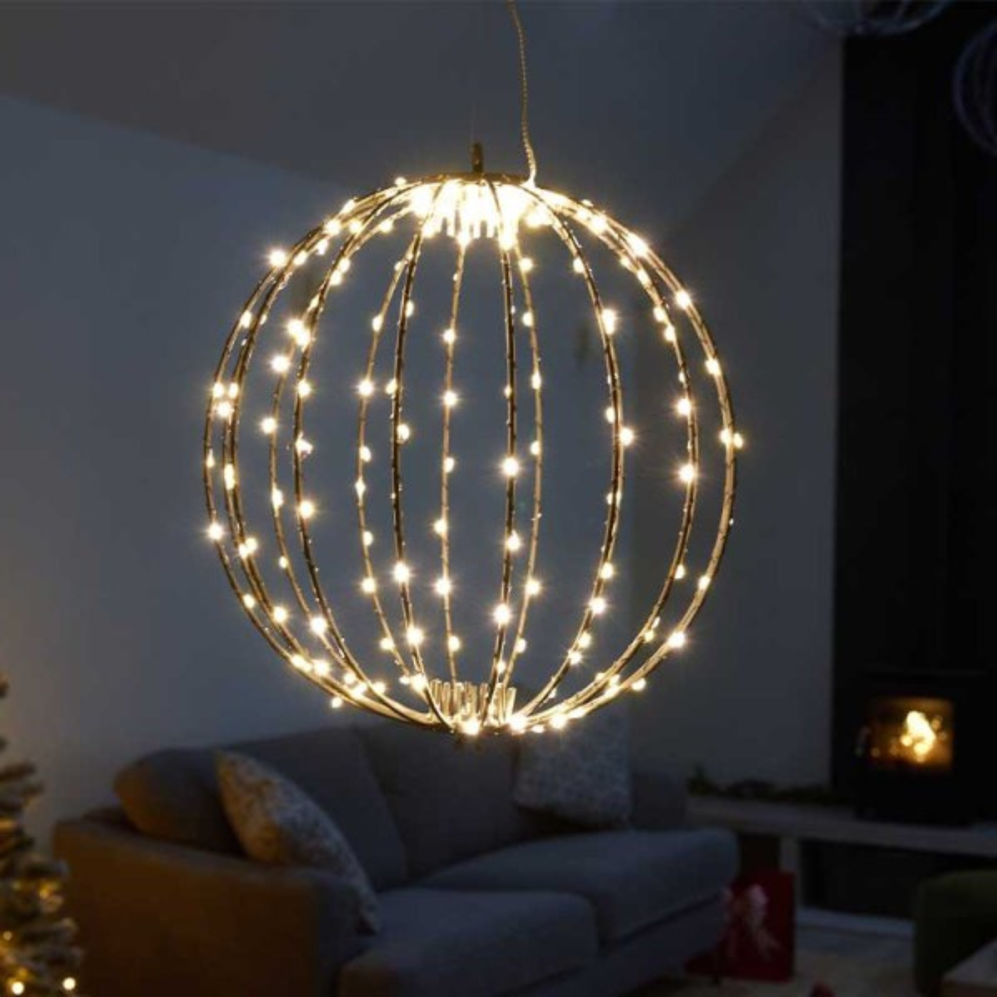 30cm Light up Christmas Twinkle Orb with 192 Warm White LEDs