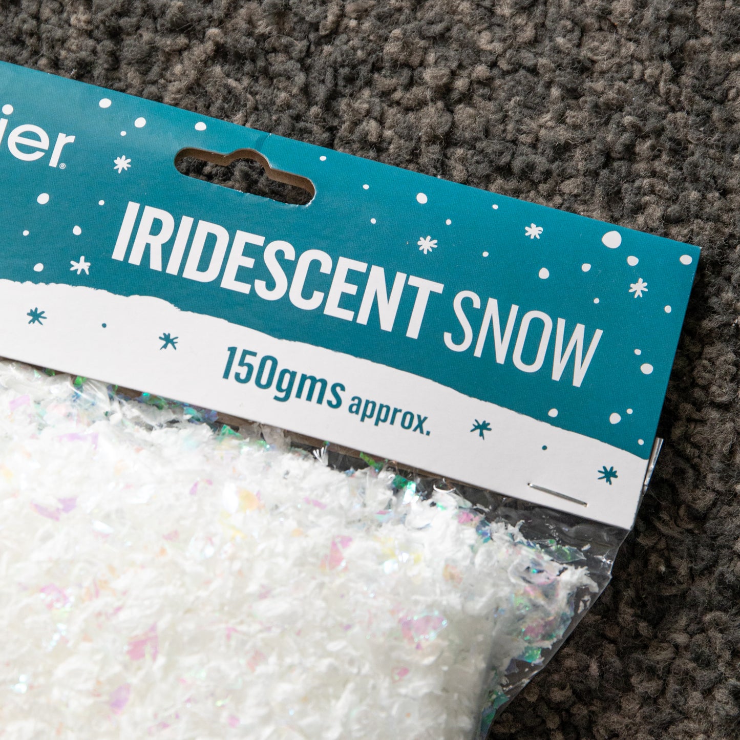 2 Pack of 150g of Frosted Iridescent Fake Christmas Snow Decoration
