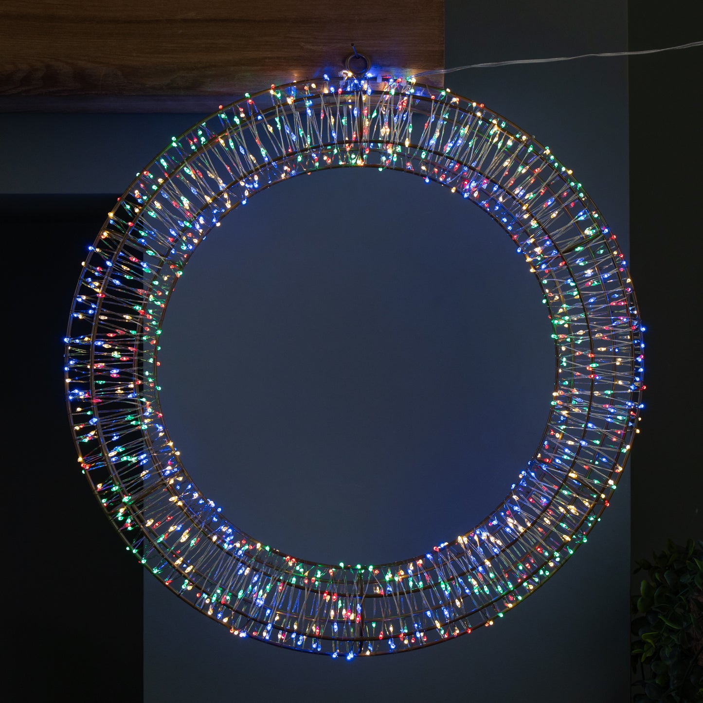 45cm Light up Christmas Wreath with 960 Multi-Coloured LEDs