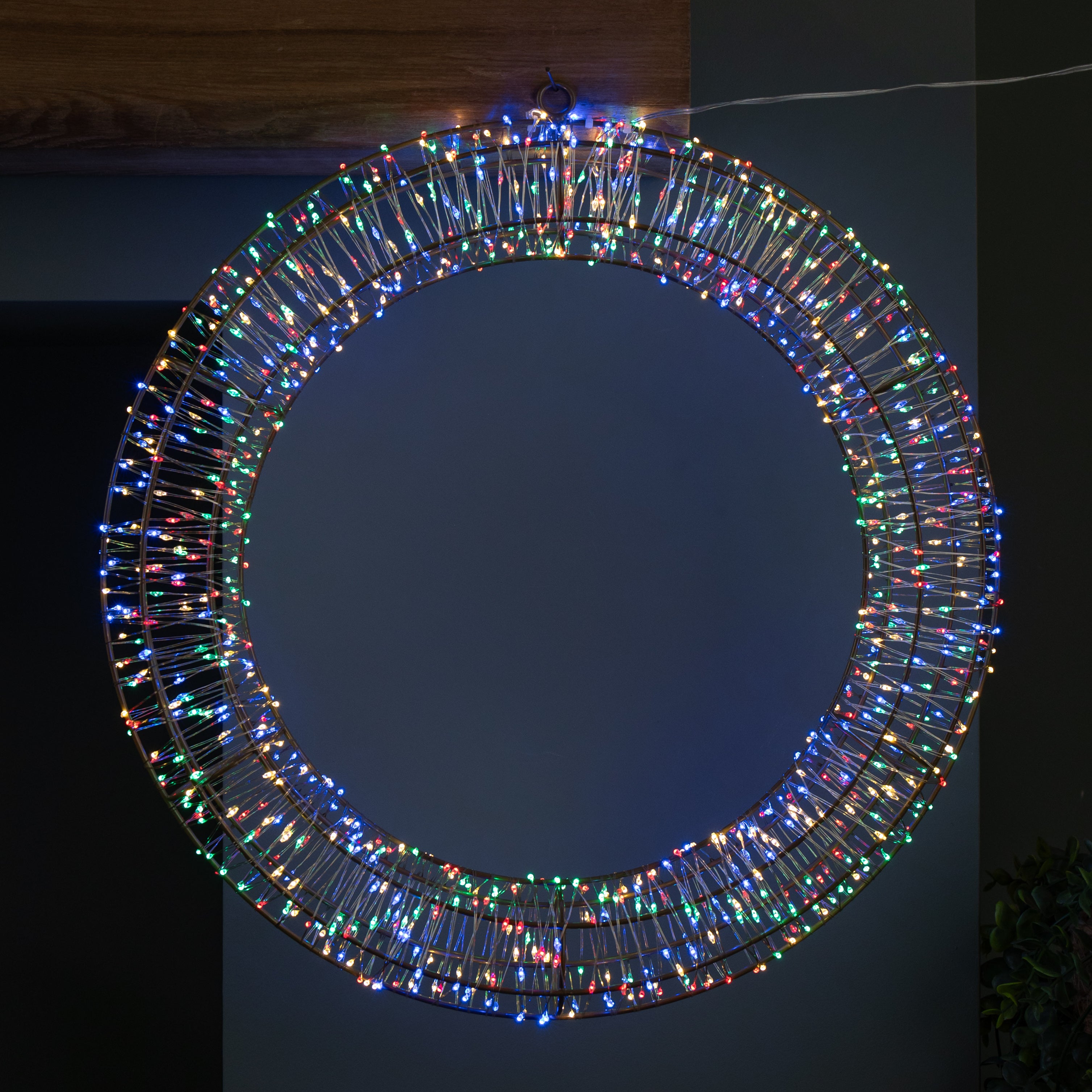 45cm Light up Christmas Wreath with 960 Multi-Coloured LEDs