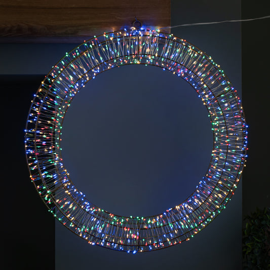 45cm Light up Christmas Wreath with 960 Multi-Coloured LEDs