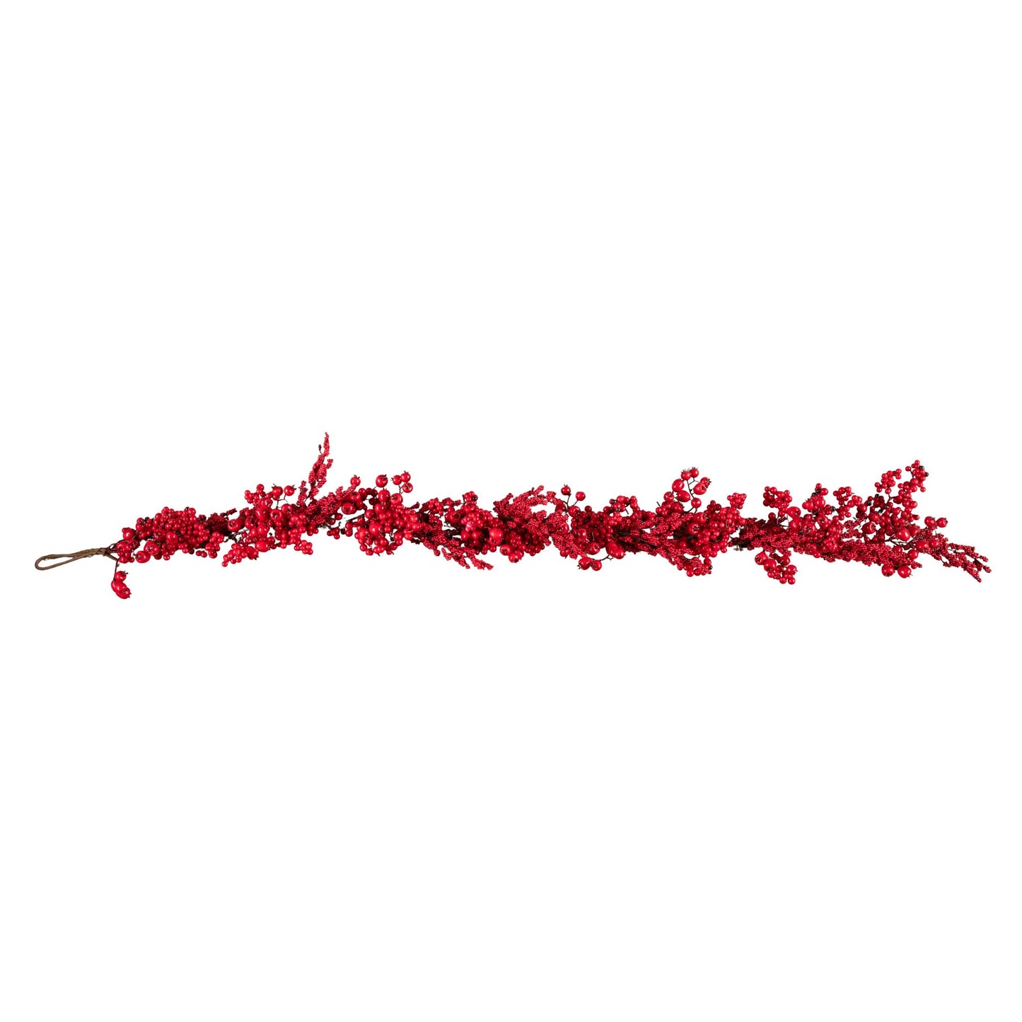 1.8m Red Plastic Berry Burst Christmas Garland