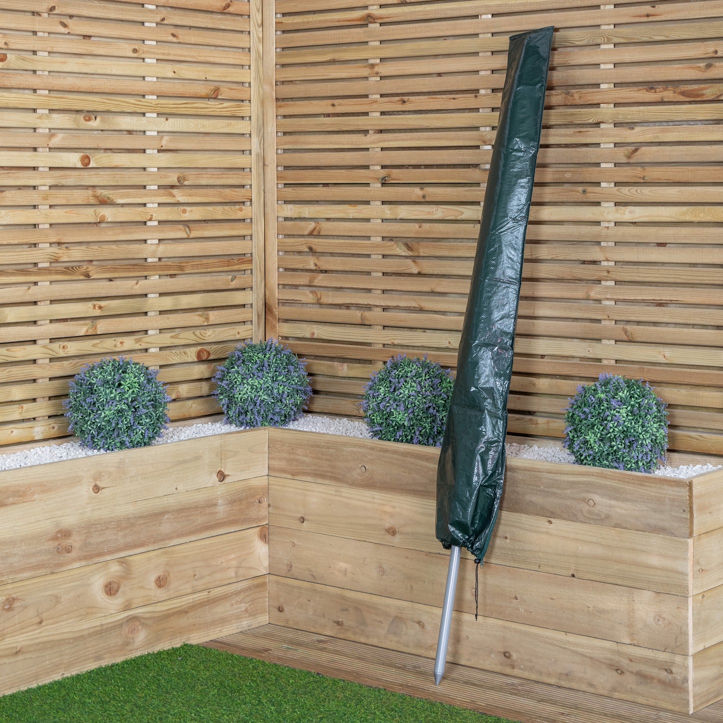 1.5m Waterproof Protective Garden Parasol Cover with Tie Down Cord & Zip