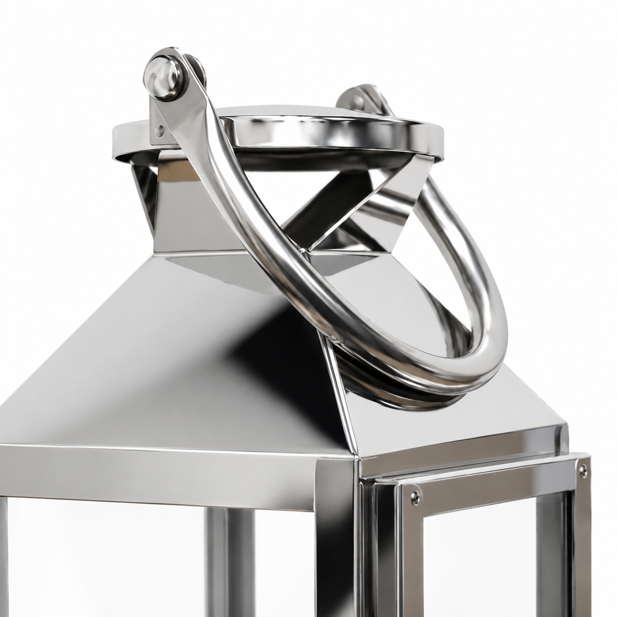 27 x 11cm Medium Stainless Steel Candle Lantern Holder