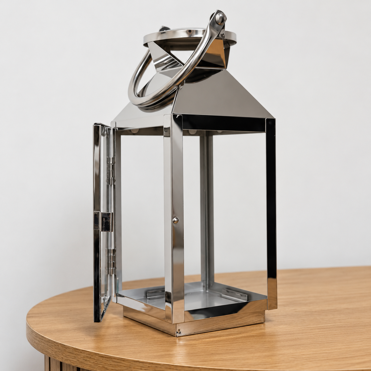 27 x 11cm Medium Stainless Steel Candle Lantern Holder