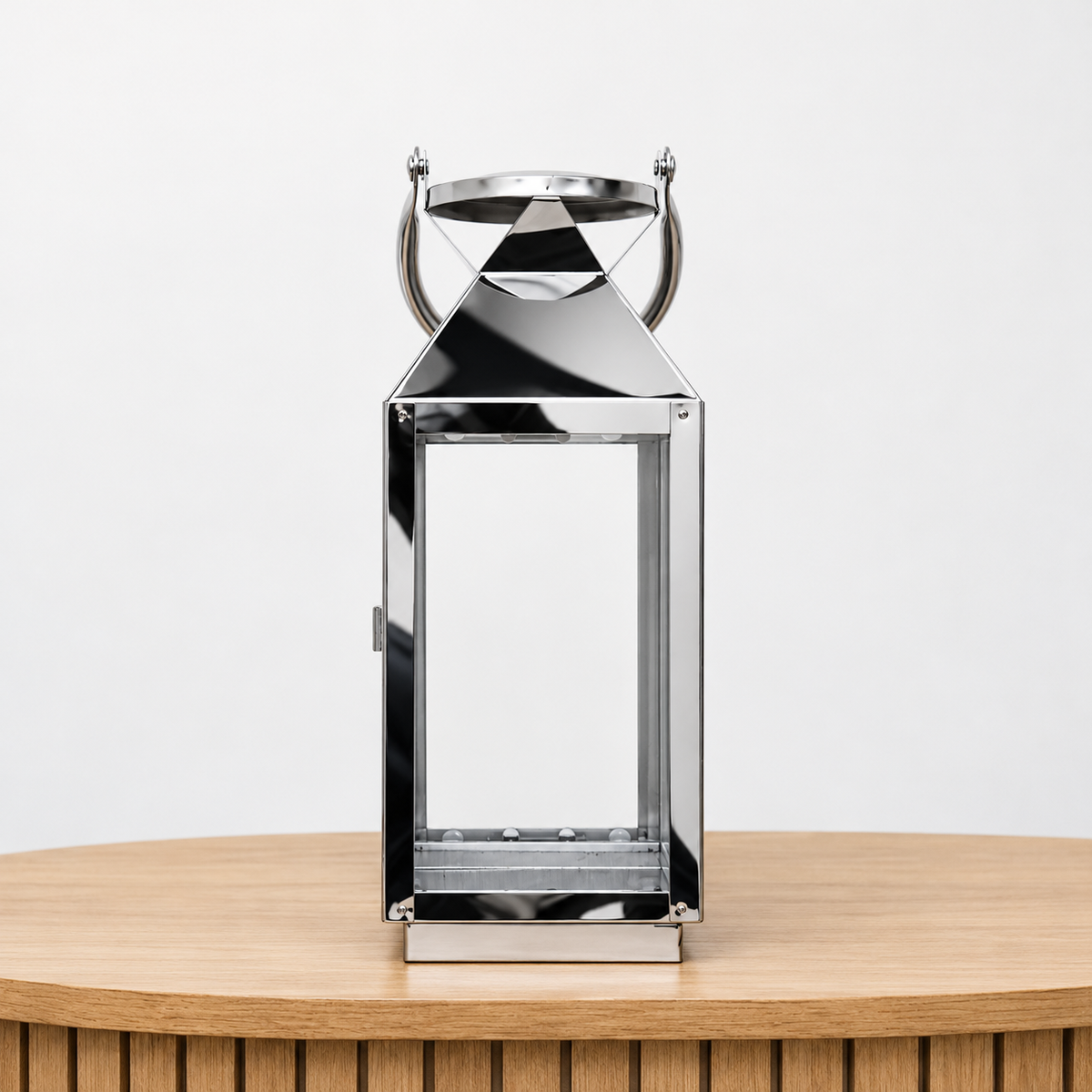 27 x 11cm Medium Stainless Steel Candle Lantern Holder