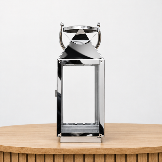 27 x 11cm Medium Stainless Steel Candle Lantern Holder