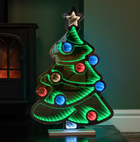 60cm Light up Christmas Tree Infinity Decoration with Multi-Coloured LEDs