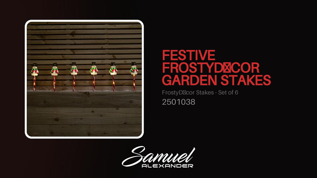 Set of 6 Frosty Snowman Christmas Path Lights with Warm White LEDs