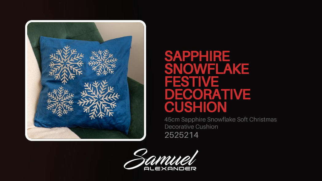45cm Sapphire Snowflake Soft Christmas Decorative Cushion