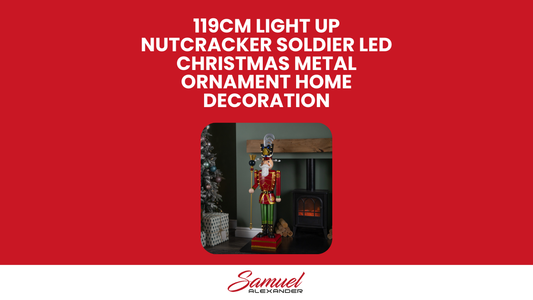 119cm Light Up Nutcracker Soldier LED Christmas Metal Ornament Home Decoration