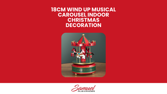 18cm Wind Up Musical Carousel Indoor Christmas Decoration