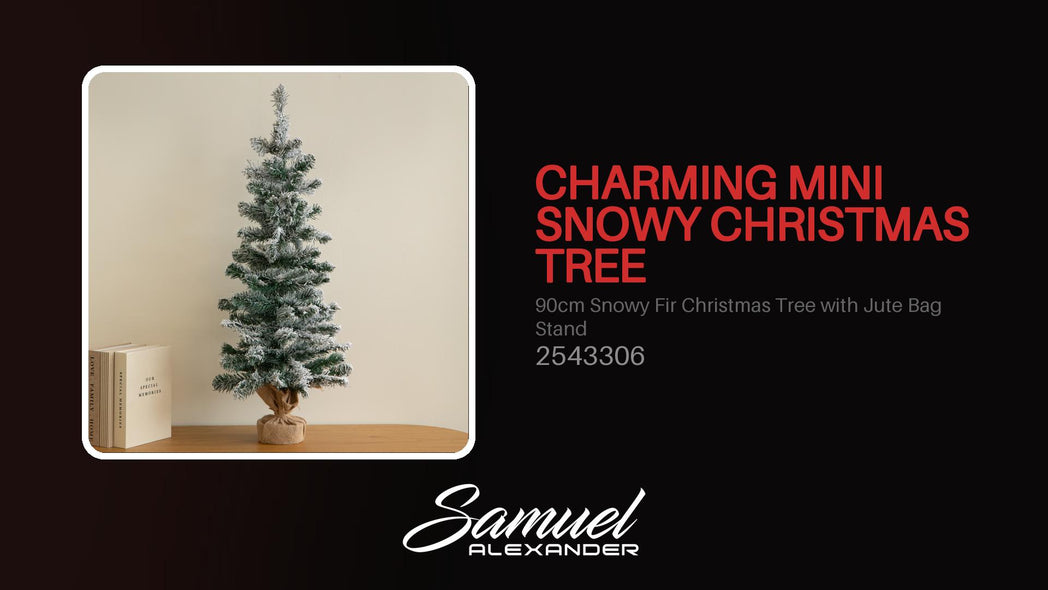 90cm Snowy Fir Christmas Tree with Jute Bag Stand