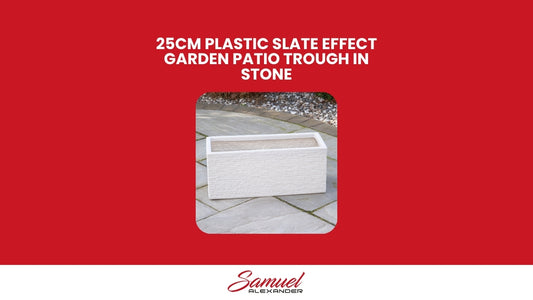 25cm Stone Coloured Plastic Slate Effect Garden Patio Trough