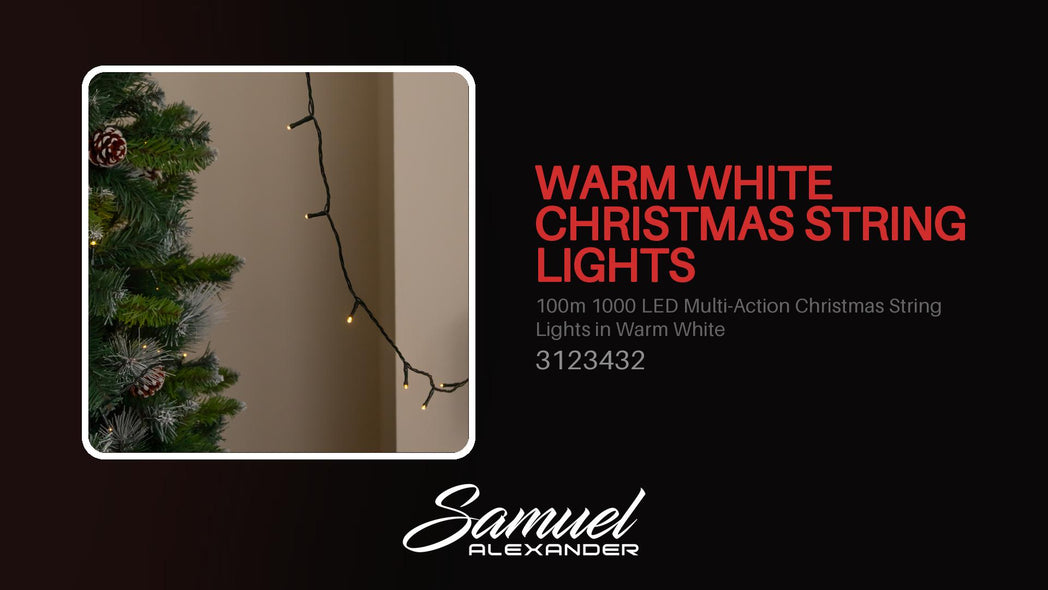 100m 1000 LED Multi-Action Christmas String Lights in Warm White