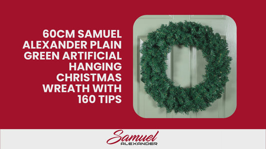 60cm Plain Green Christmas Wreath with160 Tips