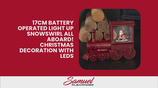 17cm Battery Operated Light up SnowSwirl All Aboard! Christmas Decoration with LEDs
