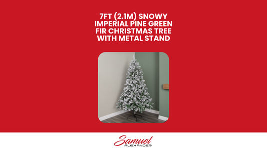 7ft Snowy Imperial Pine White Green Fir Artificial Luxury Christmas Tree