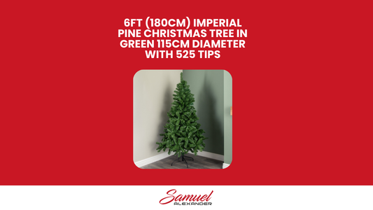 6ft (180cm) Imperial Pine Christmas Tree in Green 115cm Diameter with 525 Tips