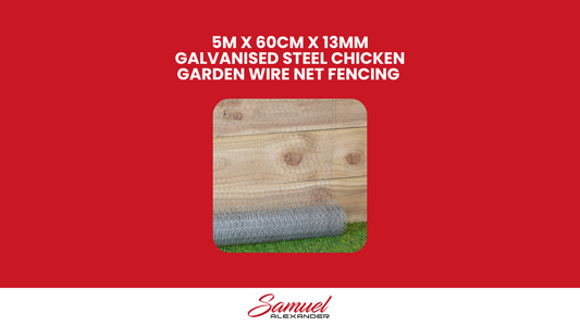5m x 60cm x 13mm Galvanised Steel Chicken Garden Wire Netting / Fencing