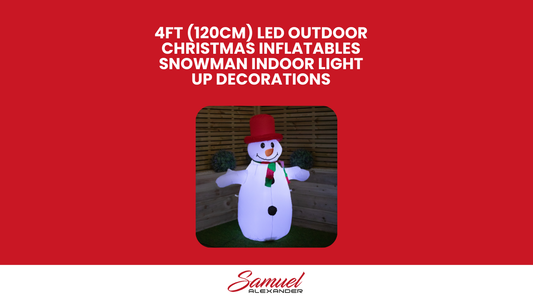 4ft (120cm) LED Outdoor Christmas Inflatables Snowman Indoor Light Up Decorations