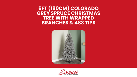 6ft (180cm) Colorado Grey Spruce Christmas Tree with Wrapped Branches & 483 Tips