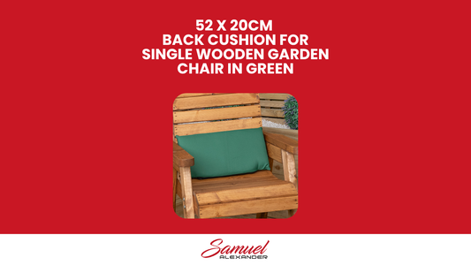 Charles Taylor Single Seater Wooden Chair Back Cushion In Green