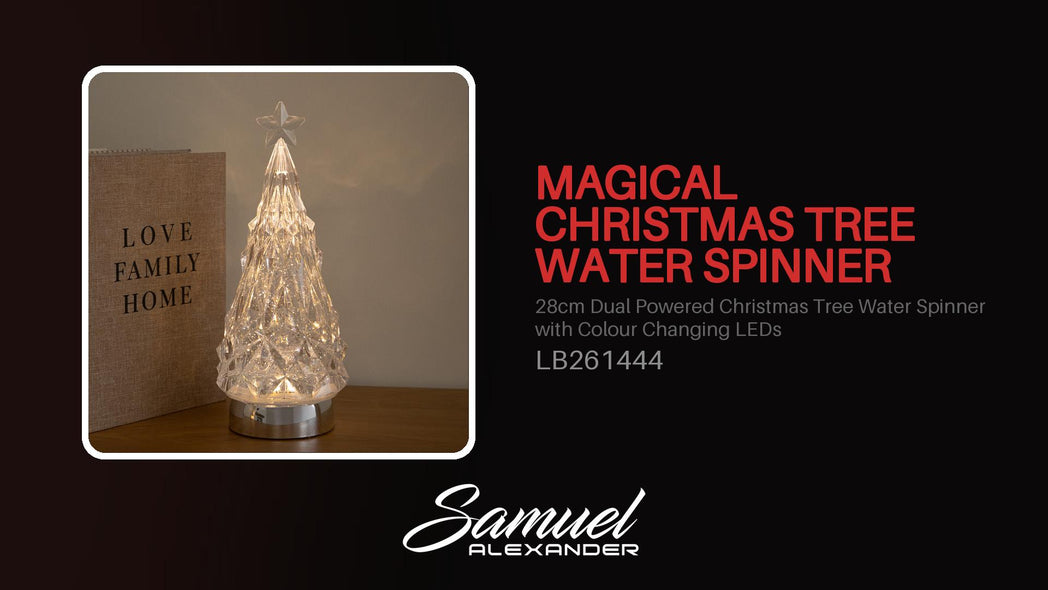 28cm Dual Powered Christmas Tree Water Spinner with Colour Changing LEDs