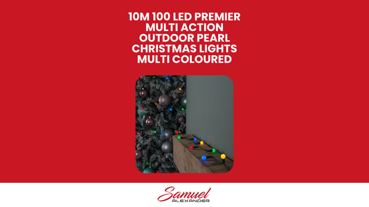 10m 100 LED Premier Multi Action Outdoor Pearl Christmas Lights Multi Coloured