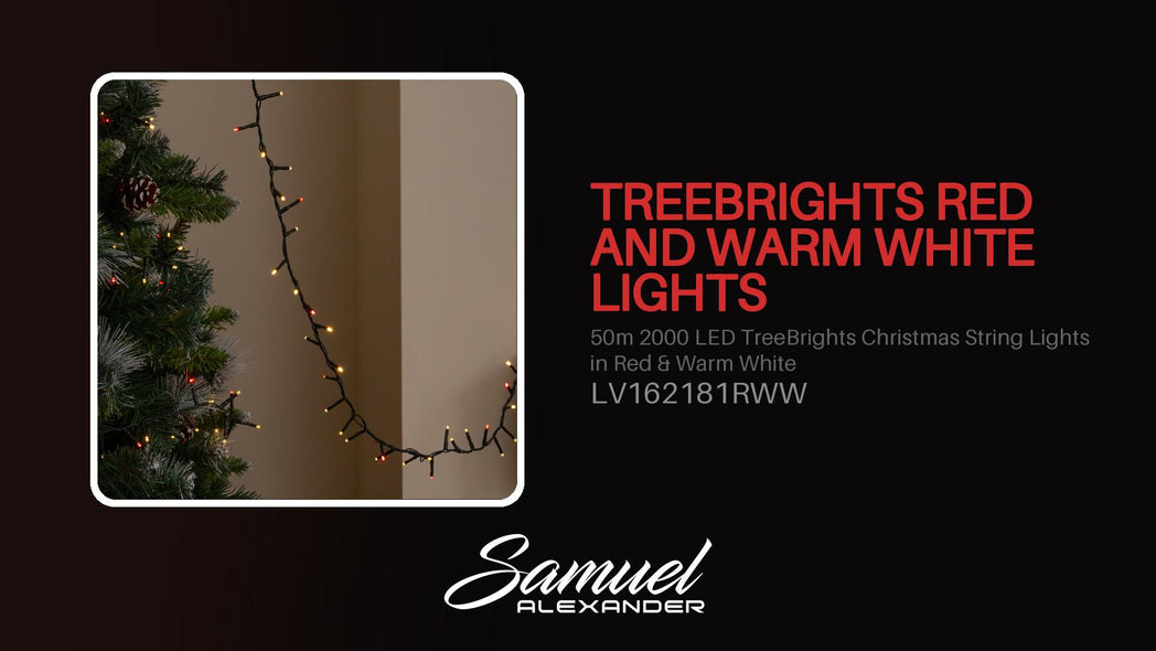50m 2000 LED TreeBrights Christmas String Lights in Red & Warm White