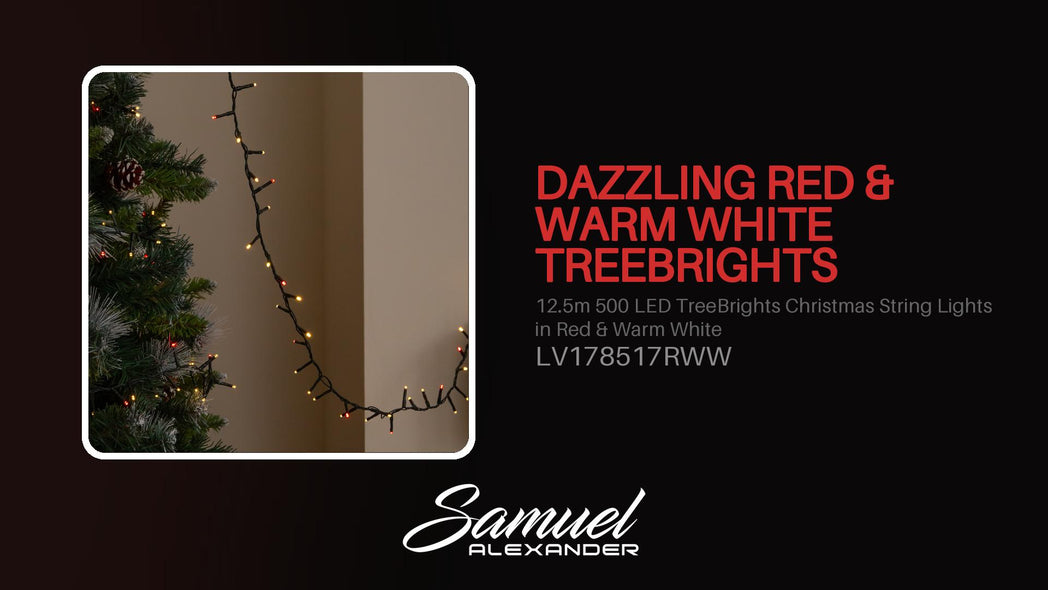 12.5m 500 LED TreeBrights Christmas String Lights in Red & Warm White