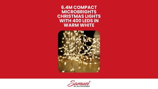 6.4m Compact MicroBrights Christmas Lights with 400 LEDs in Warm White