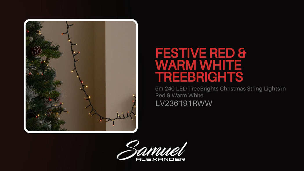 6m 240 LED TreeBrights Christmas String Lights in Red & Warm White